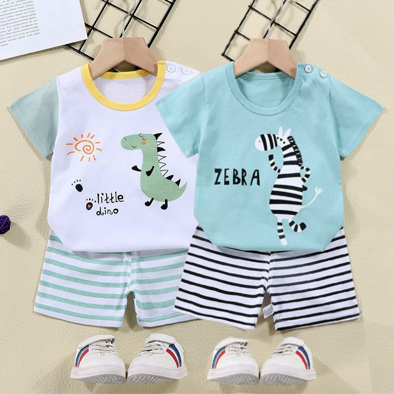 Baby Clothing For Summer - T-shirt in cotone + pantaloncini Set