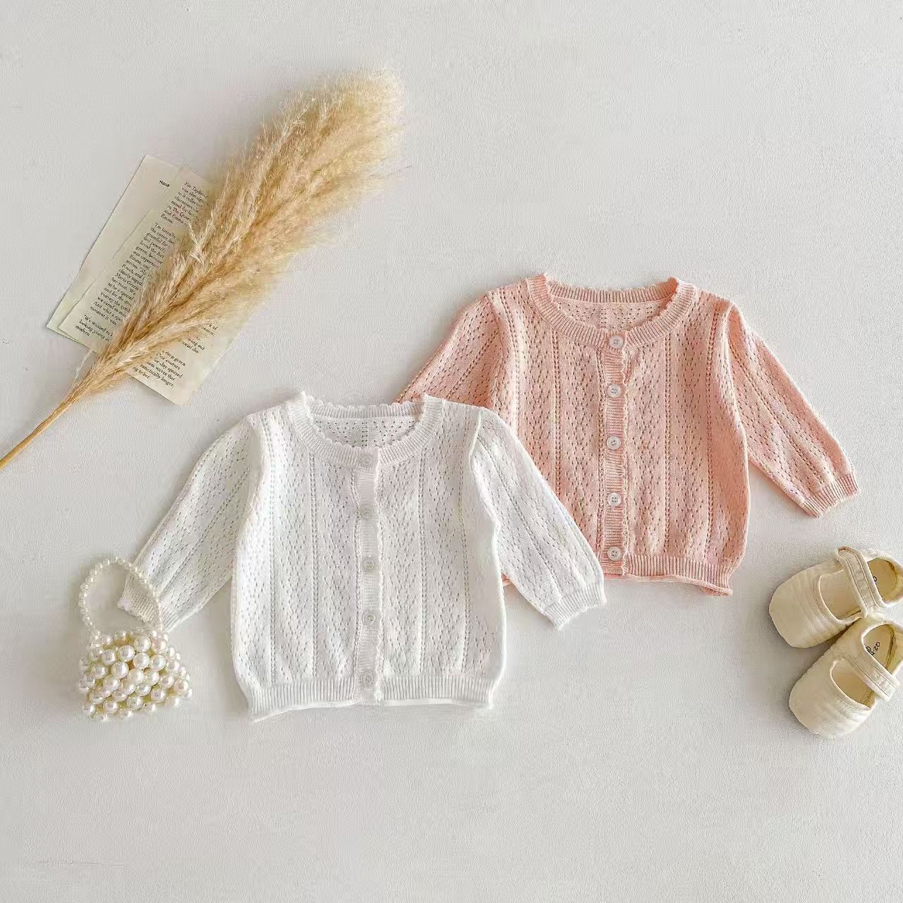 Knit Cardigan Infant - Top per bambine in stile coreano
