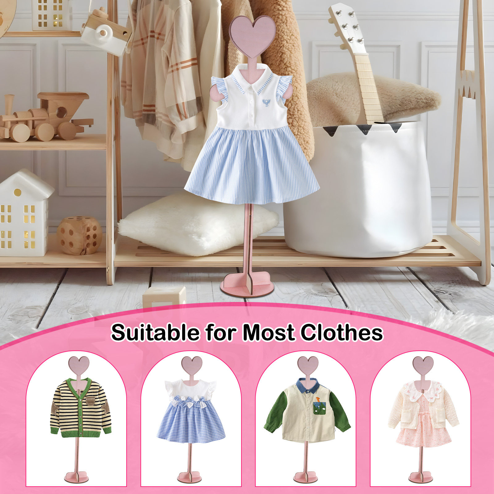 Baby Shop Clothing - Espositore in Legno per Vestiti da