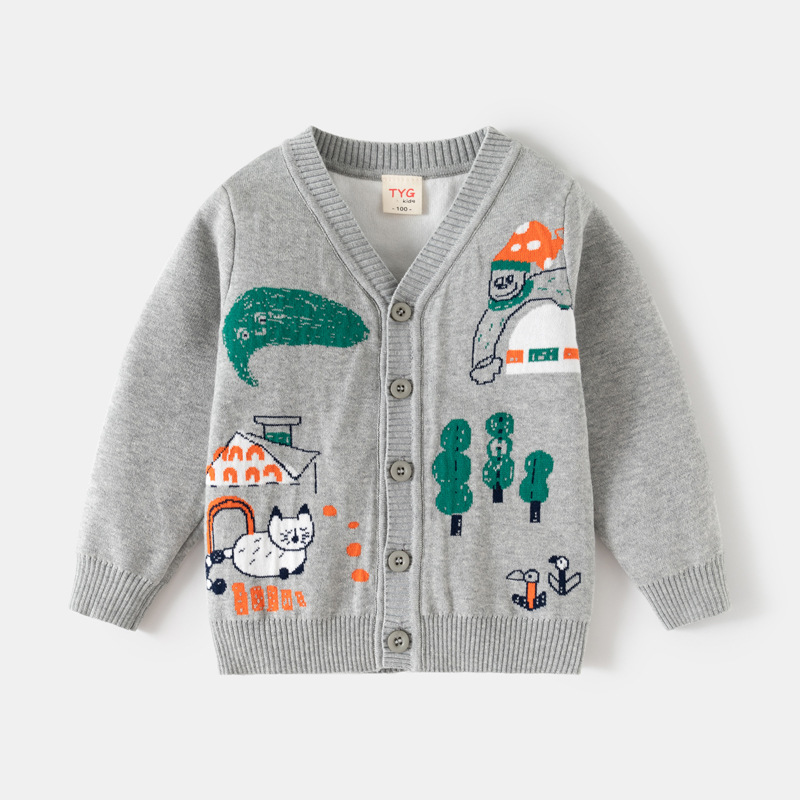 Knit Cardigan Infant - 2-8T bambino bambino neonato ragazza maglione