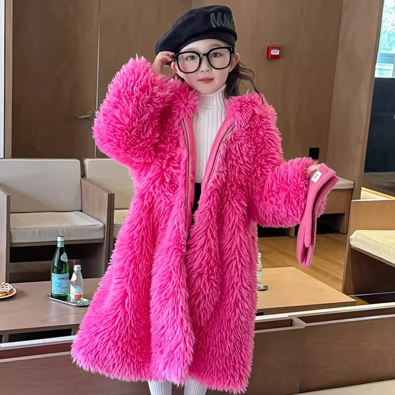 Baby X Clothing - Cappotto di pelliccia per ragazze autunno